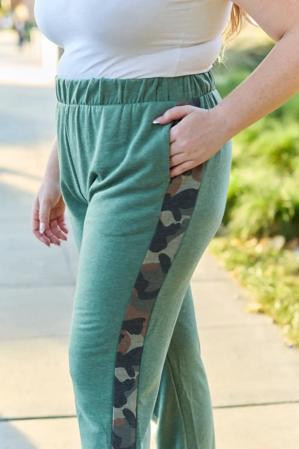 Celeste camo joggers with elastic waist - Love Salve 