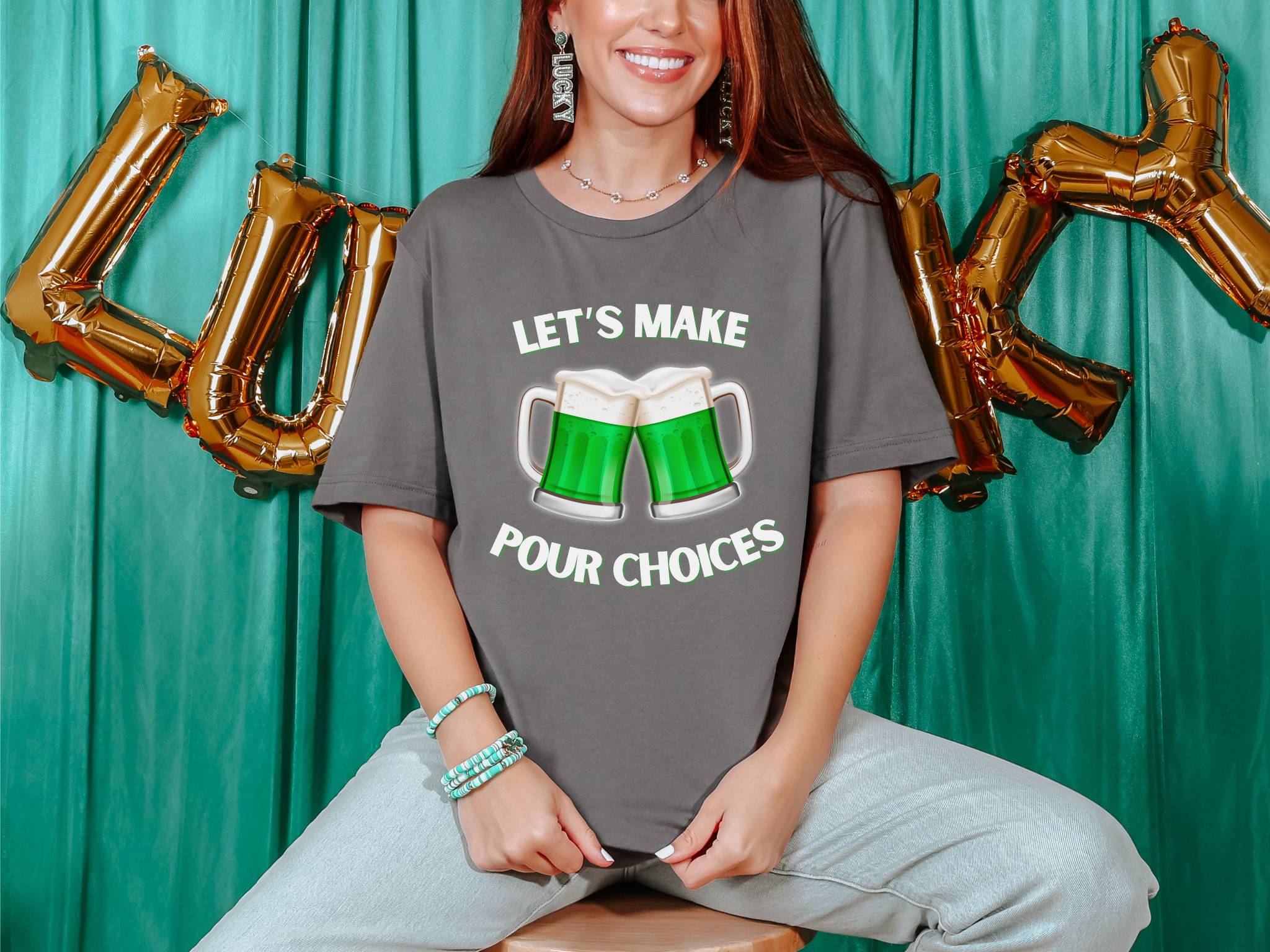 St Patrick Day T Shirt Lets Make Pour Choices Funny Green Beer Pub Crawl Shenanigans Tee Coco’s Tee Boutique