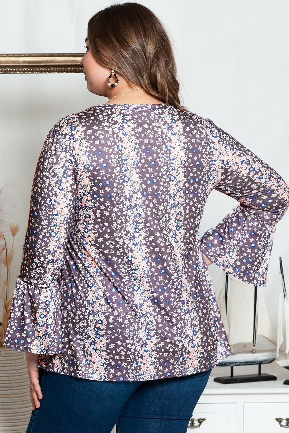 Charming plus size floral babydoll top - Love Salve 