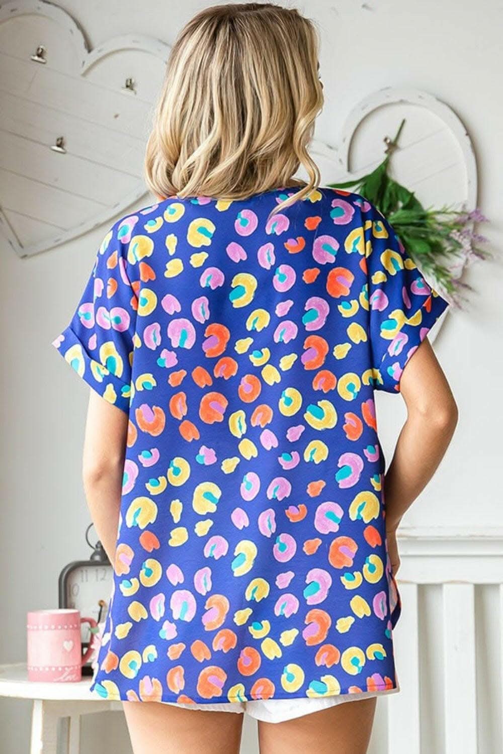 Cherished Moments Floral Print V-Neck Top 