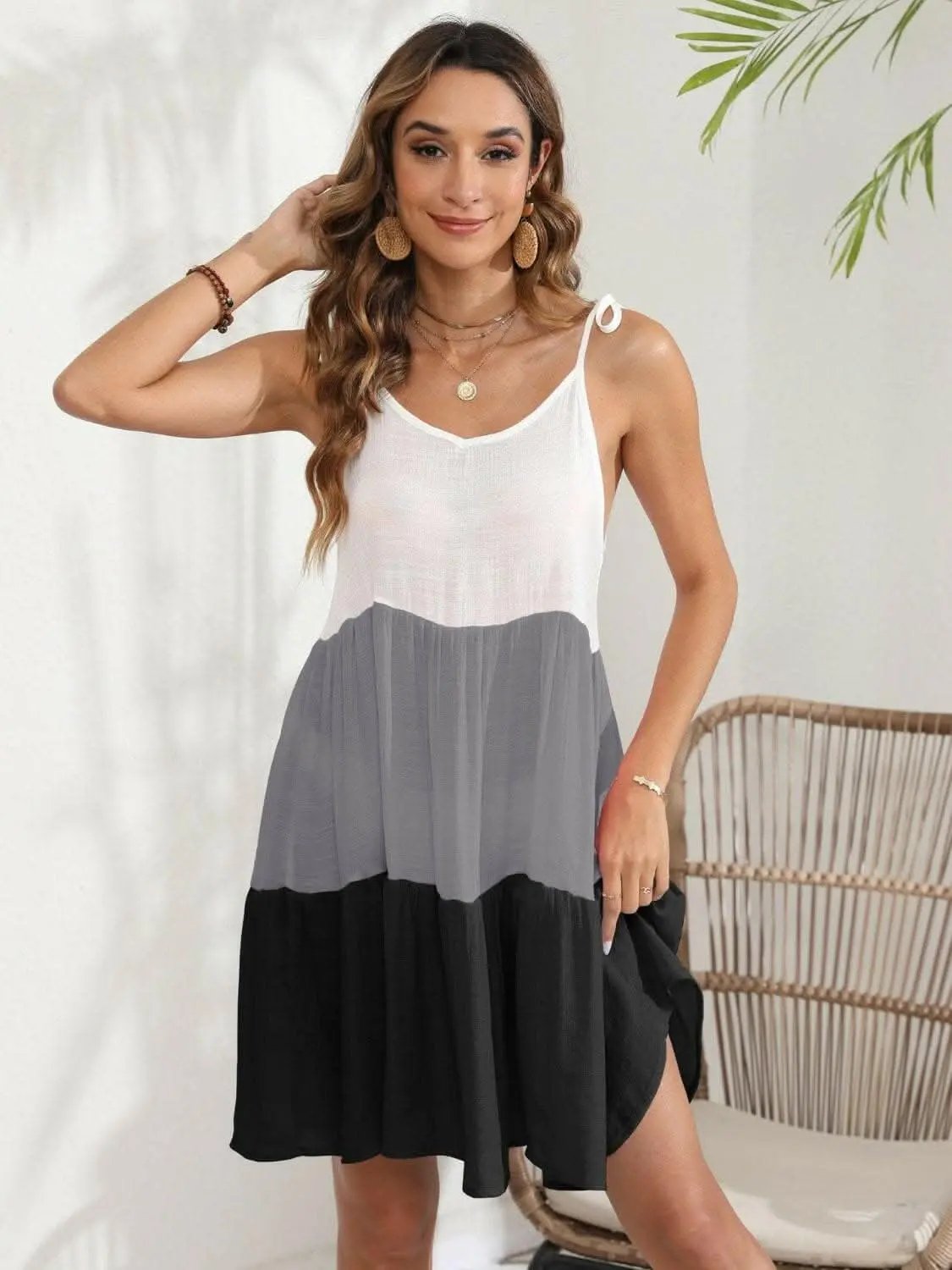 Chic Color Block Beach Dress - Love Salve 