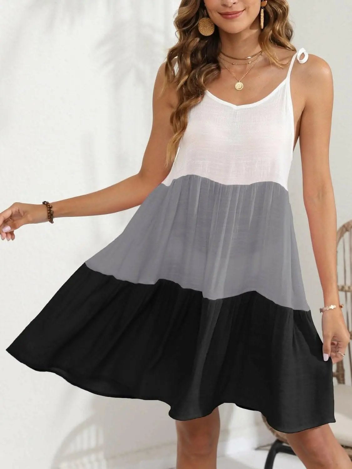 Chic Color Block Beach Dress - Love Salve 