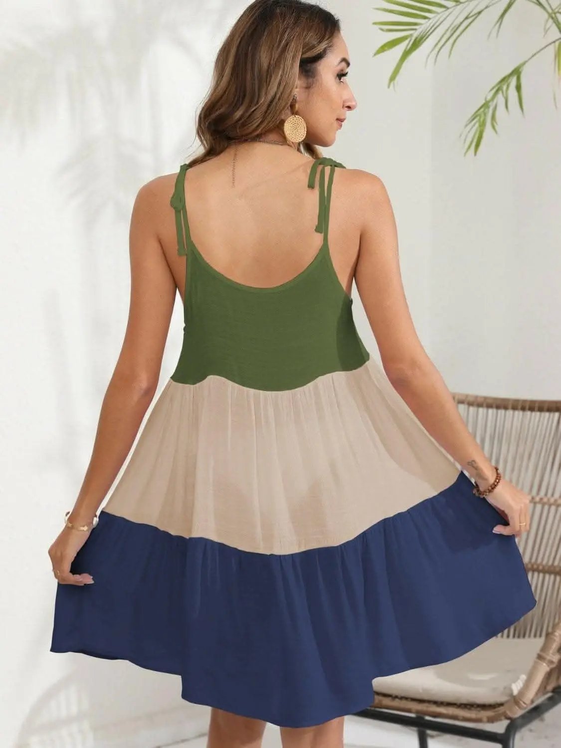 Chic Color Block Beach Dress - Love Salve 