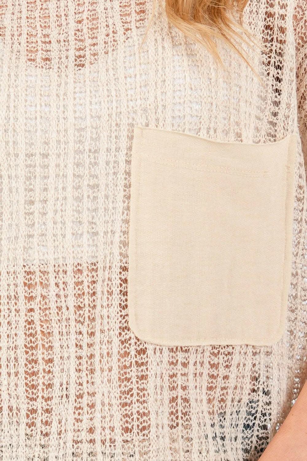 Chic Crochet Mock Neck Beach Cover-Up by Ces Femme - Love Salve 