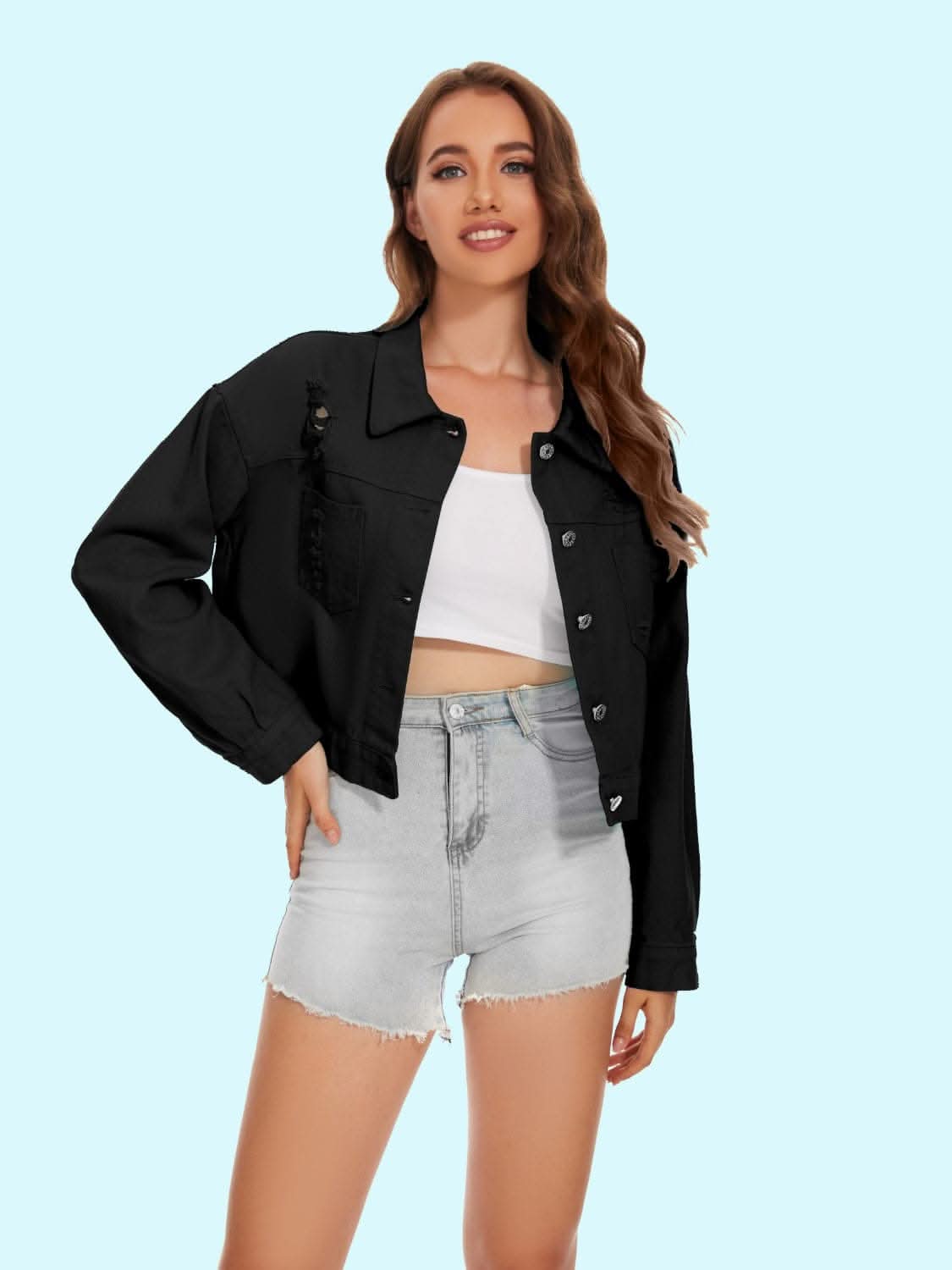 Chic Distressed Denim Jacket 