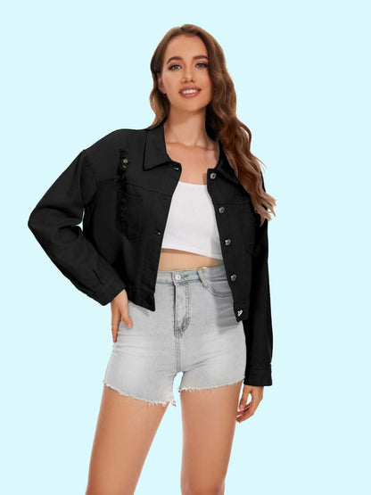 Chic Distressed Denim Jacket 