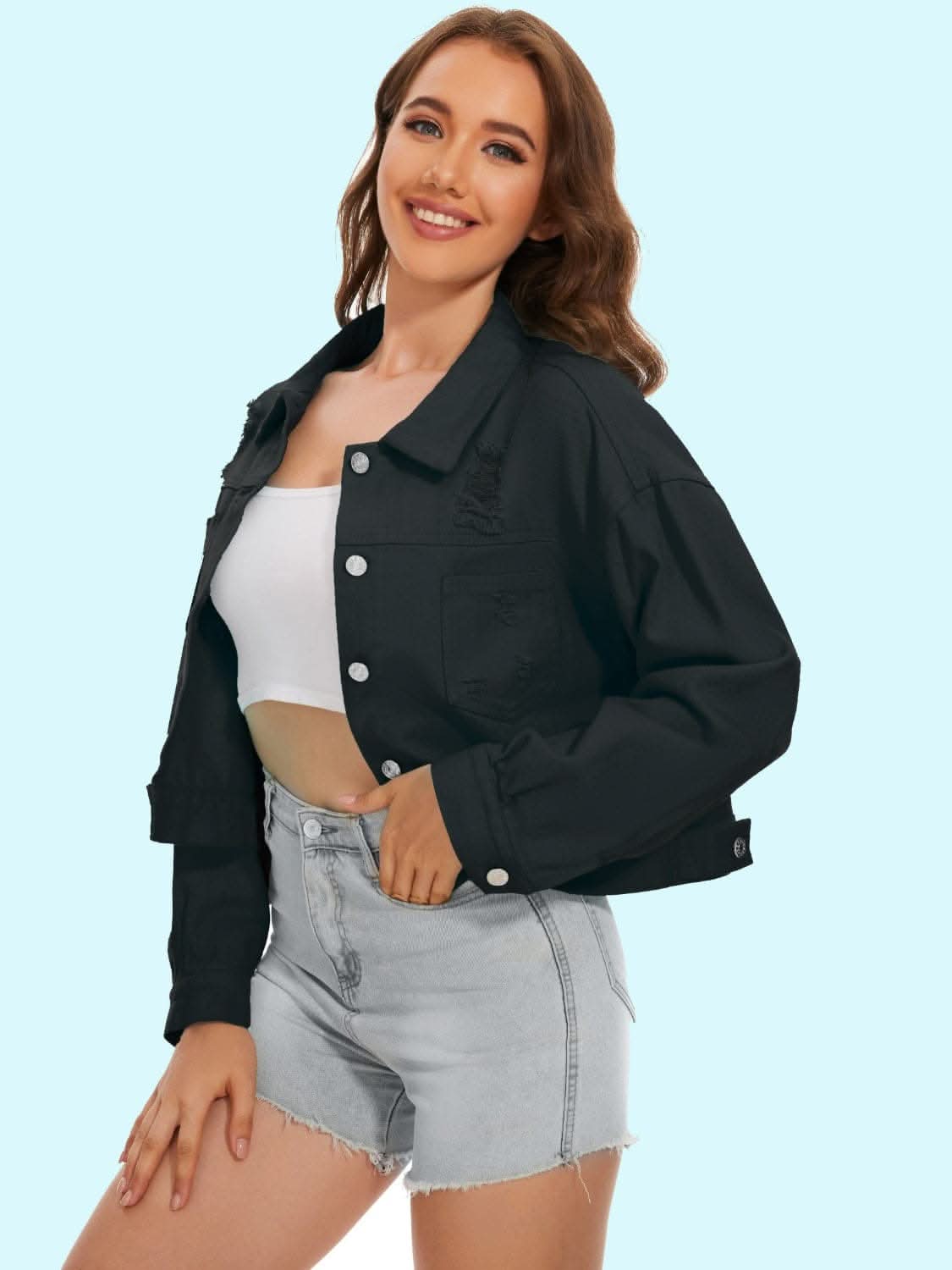 Chic Distressed Denim Jacket 