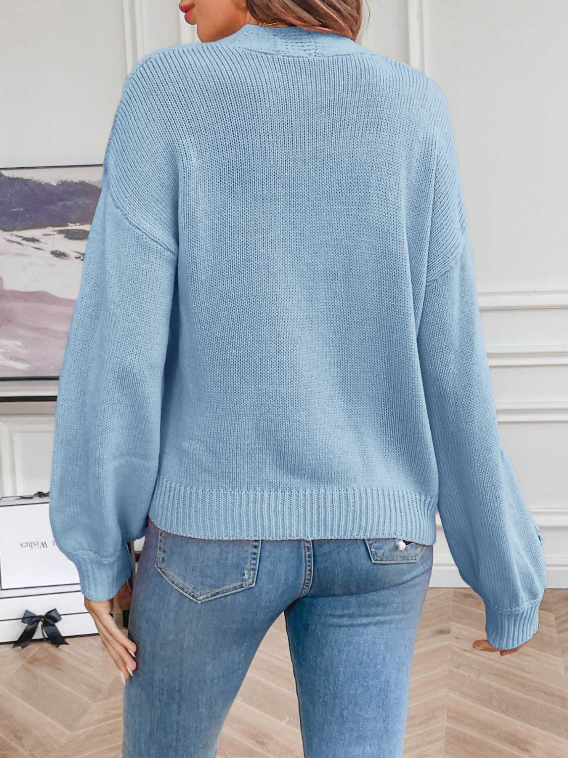 Chic Floral Open Front Cardigan - Love Salve 