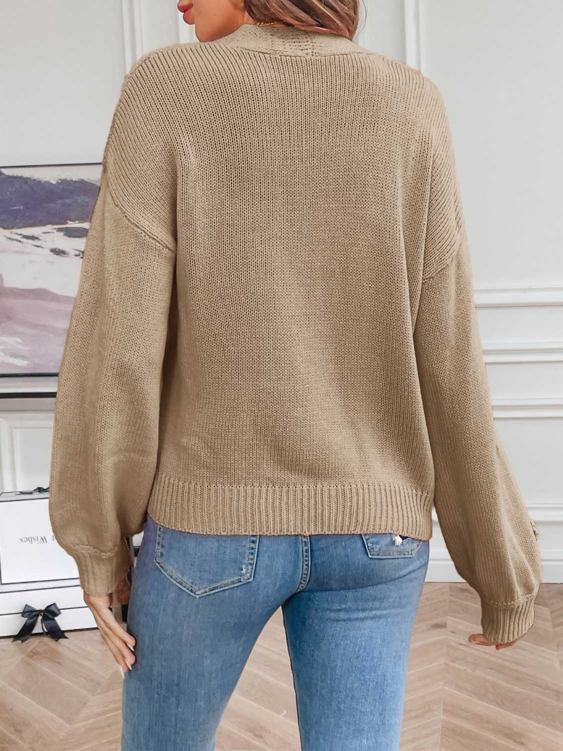 Chic Floral Open Front Cardigan - Love Salve 