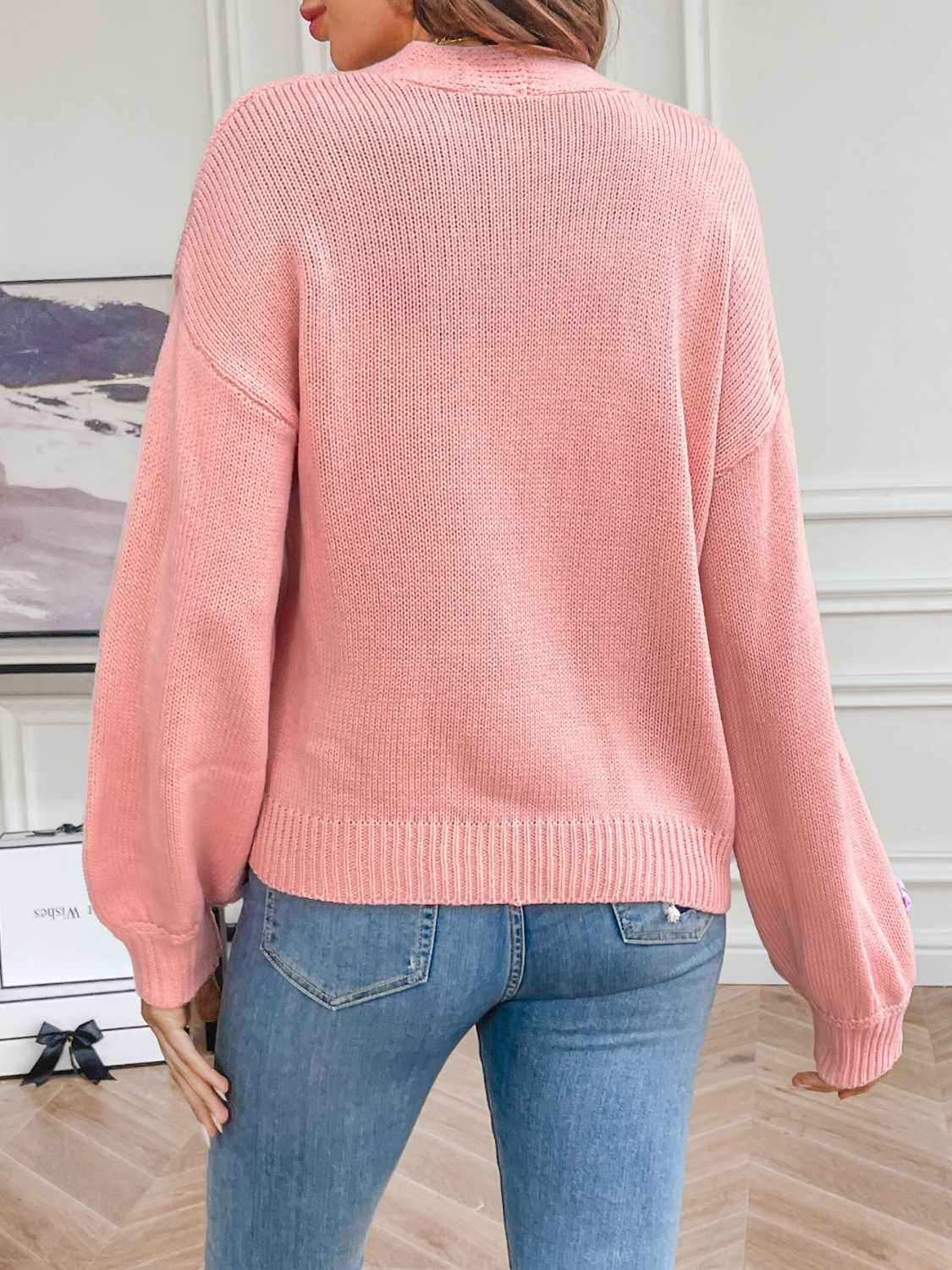 Chic Floral Open Front Cardigan - Love Salve 