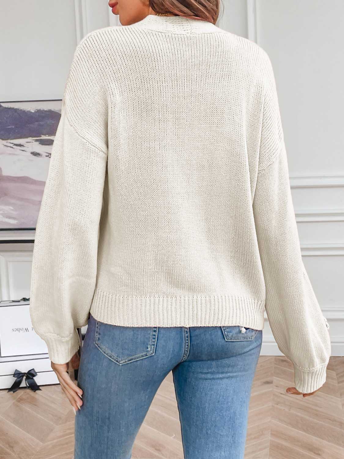 Chic Floral Open Front Cardigan - Love Salve 