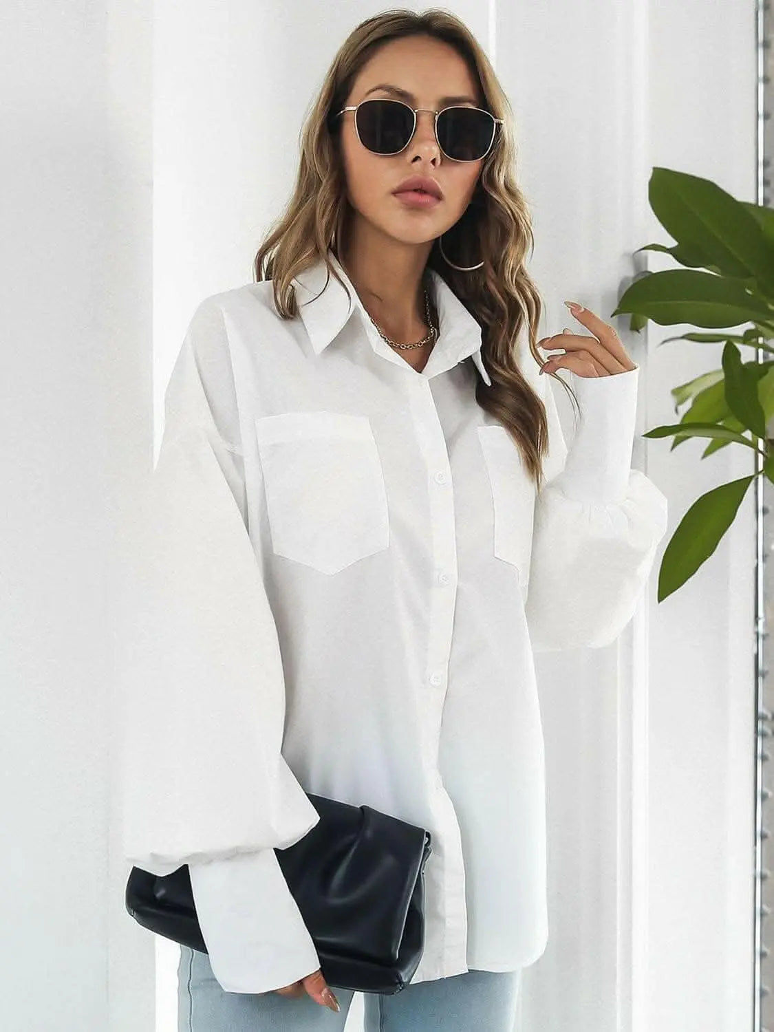 Chic Lantern Sleeve Shirt - Love Salve 