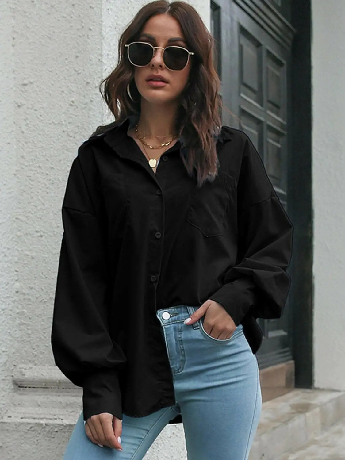 Chic Lantern Sleeve Shirt - Love Salve 