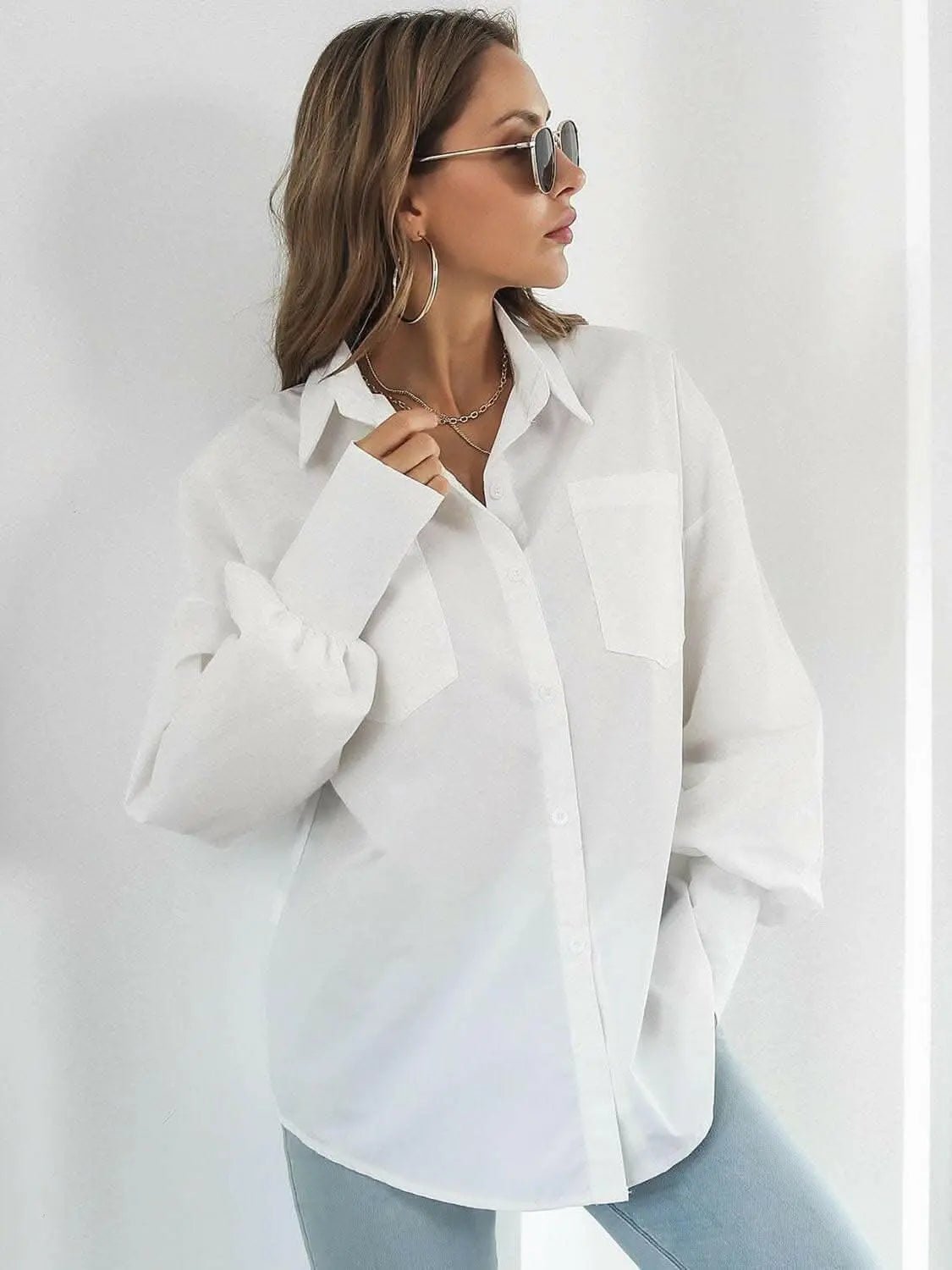 Chic Lantern Sleeve Shirt - Love Salve 