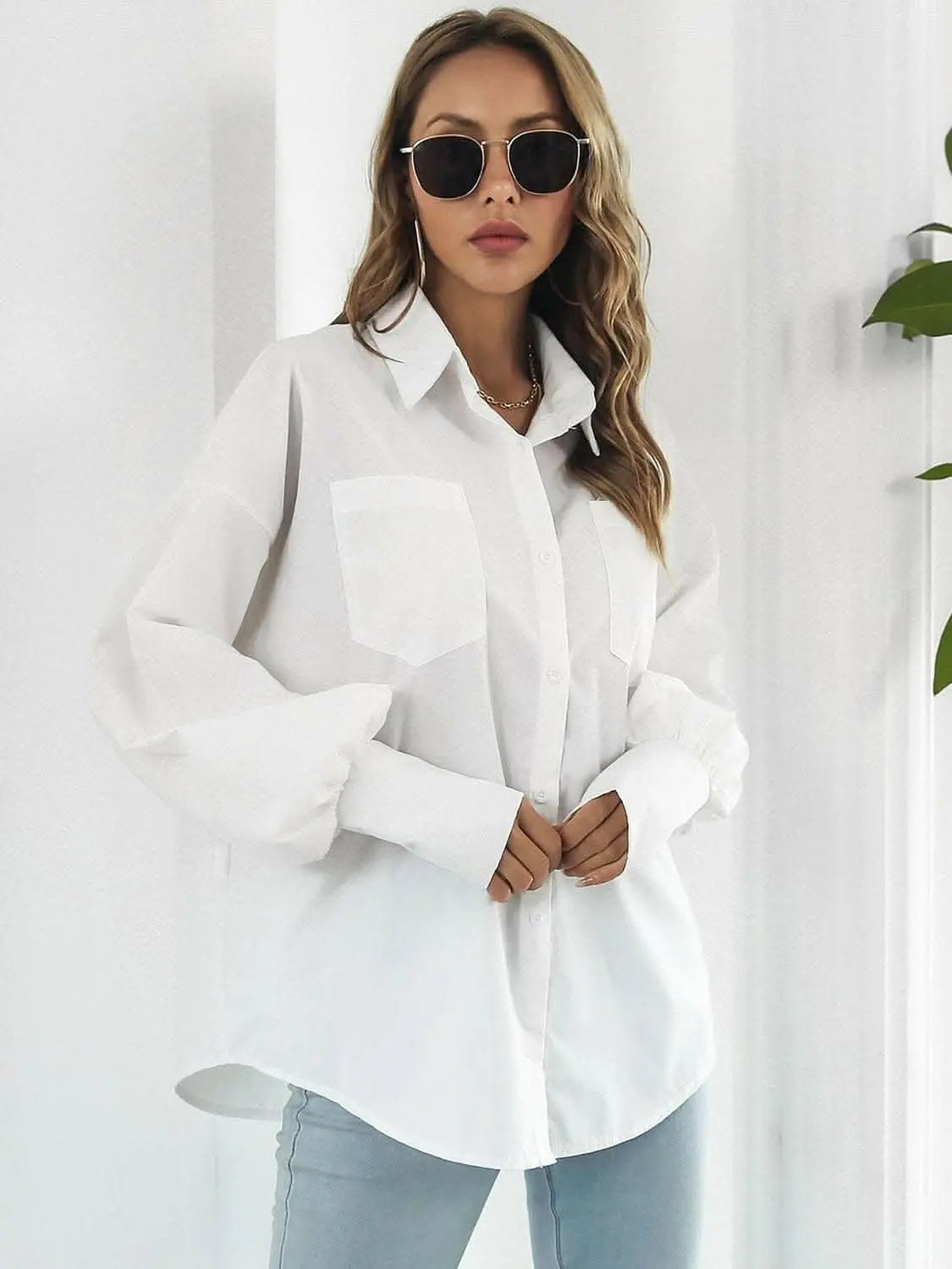 Chic Lantern Sleeve Shirt - Love Salve 