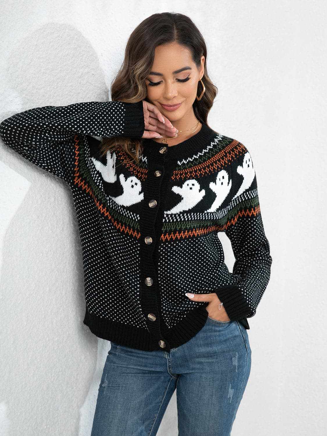 Chic Long-Sleeve Cardigan in Acrylic - Love Salve 