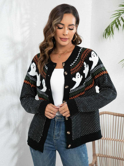 Chic Long-Sleeve Cardigan in Acrylic - Love Salve 
