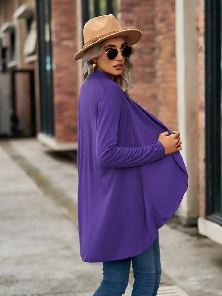 Chic Long Sleeve Cardigan - Opaque - Love Salve 