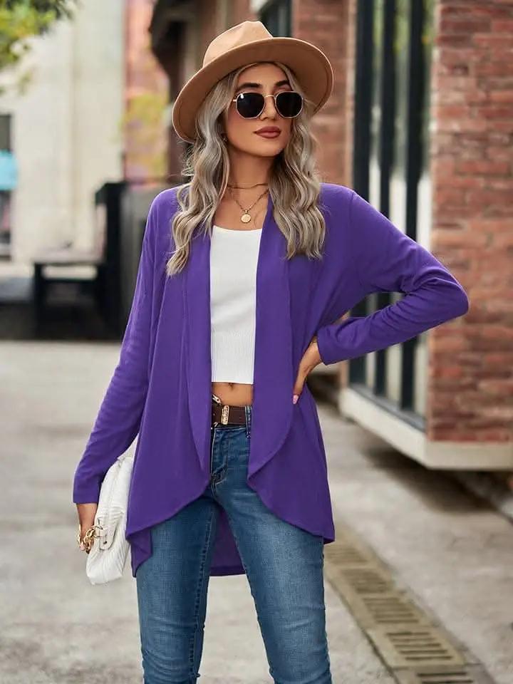 Chic Long Sleeve Cardigan - Opaque - Love Salve 