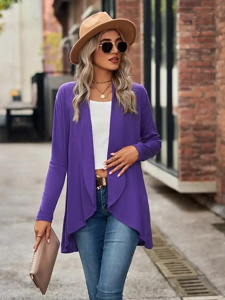 Chic Long Sleeve Cardigan - Opaque - Love Salve 