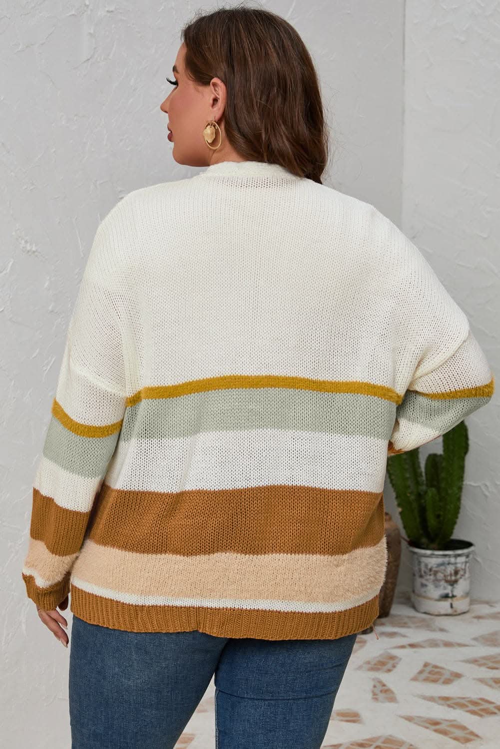 Chic Plus Size Block Cardigan - Love Salve 