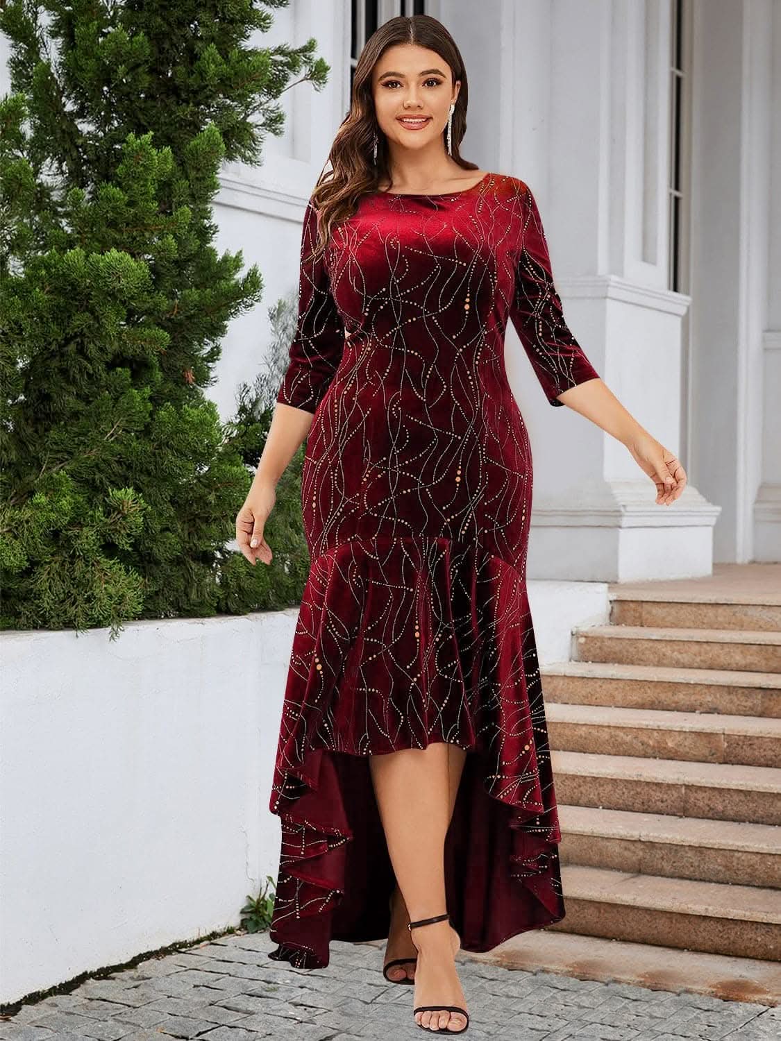 Chic Plus Size High-Low Dress 