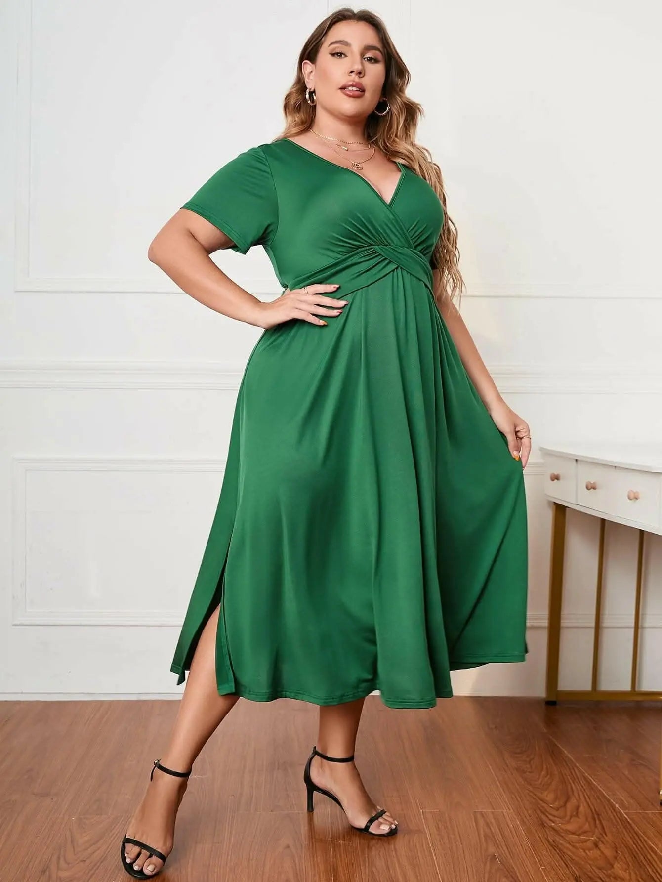 Chic Plus Size Midi Dress - Love Salve 