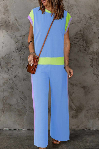Chic Two-Piece Top and Trouser Set - Love Salve 