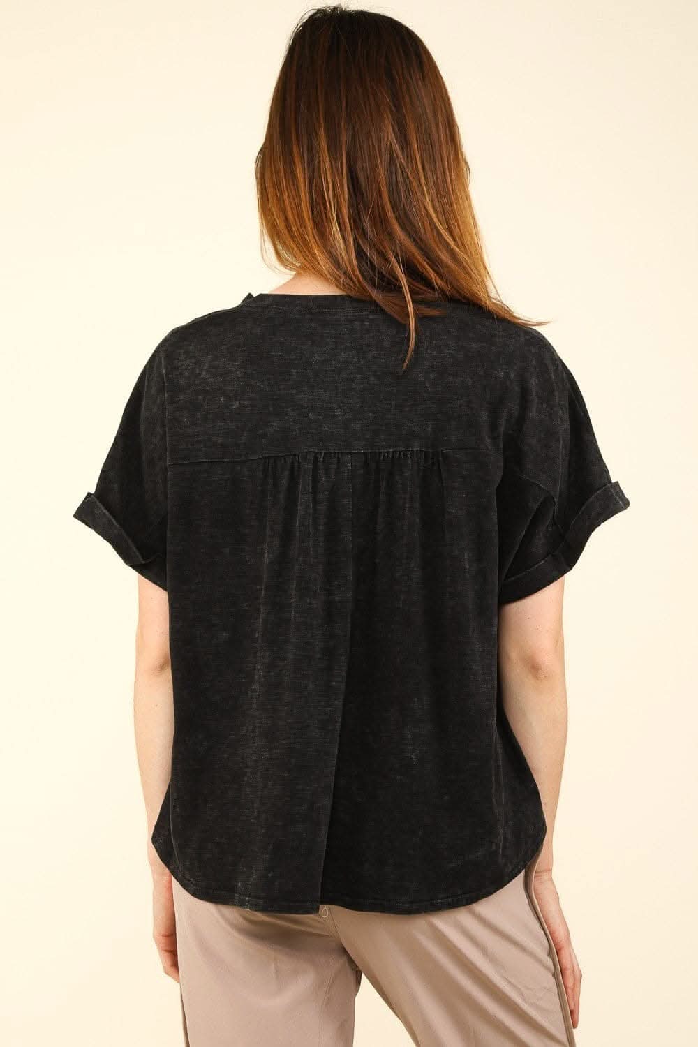 Chic and casual washed knit t-shirt by VERY J - Love Salve 