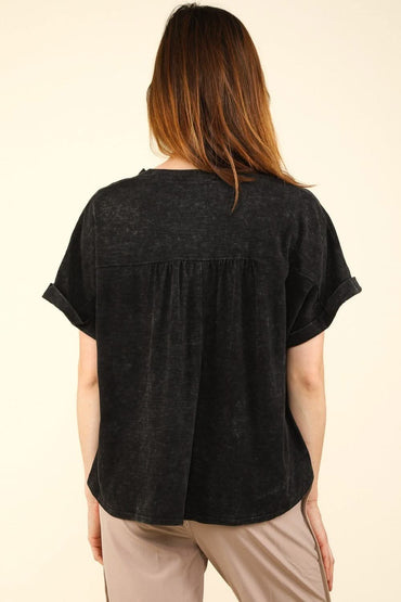 Chic and casual washed knit t-shirt by VERY J - Love Salve 