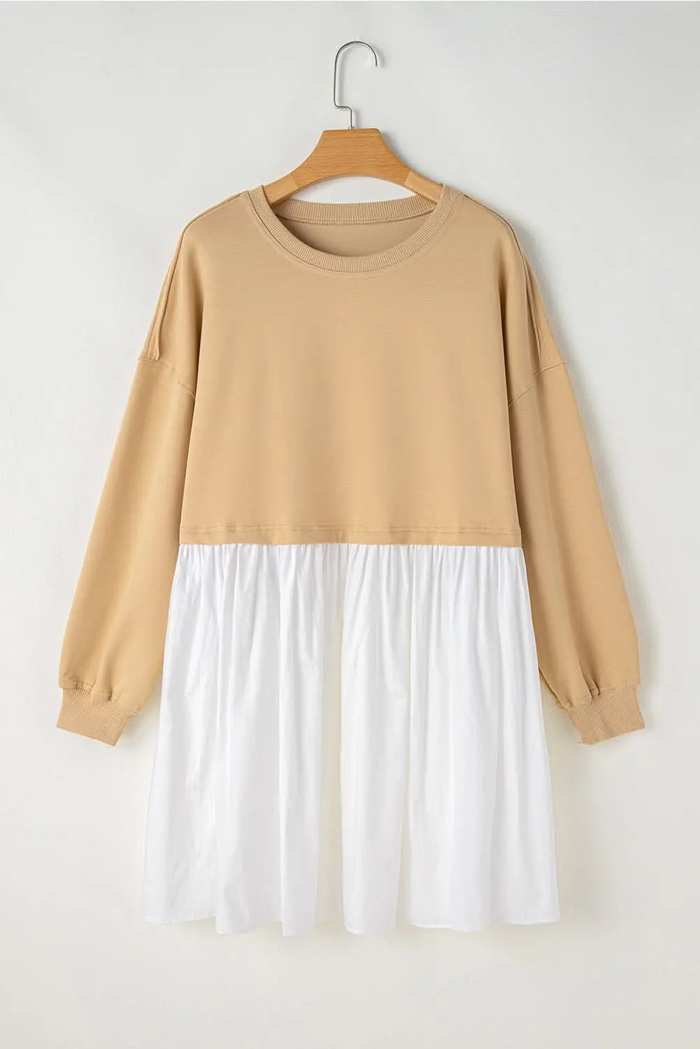 Chic apricot colorblock mini dress - Love Salve 