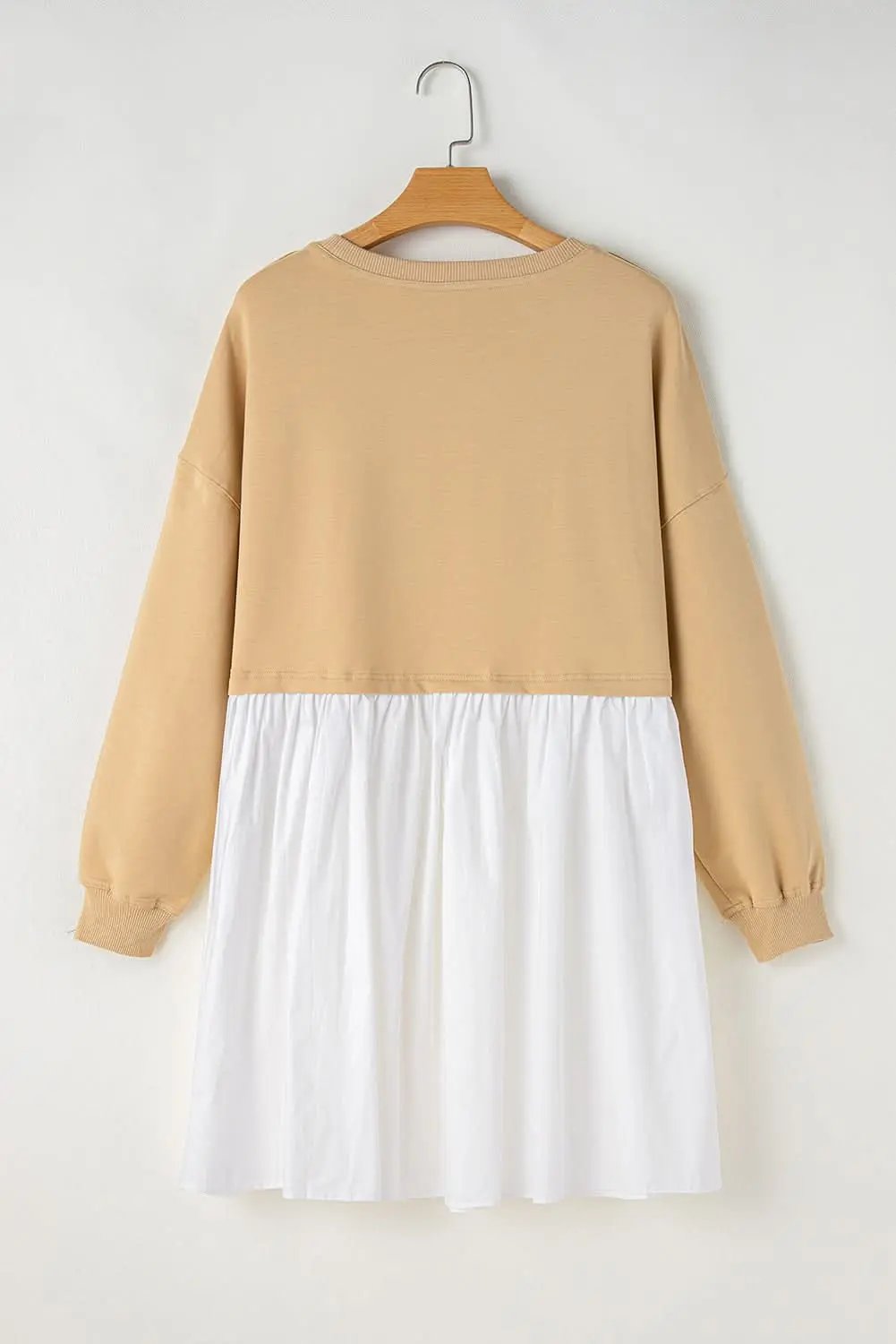 Chic apricot colorblock mini dress - Love Salve 