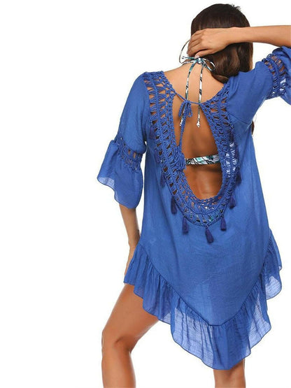 Chic backless cover-up with sleeves 