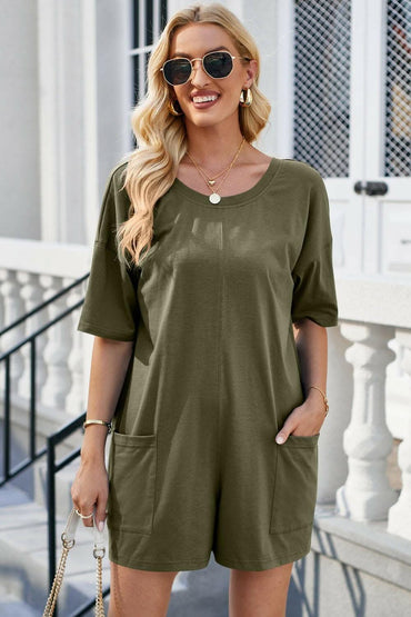 Chic backless romper with pockets - Love Salve 