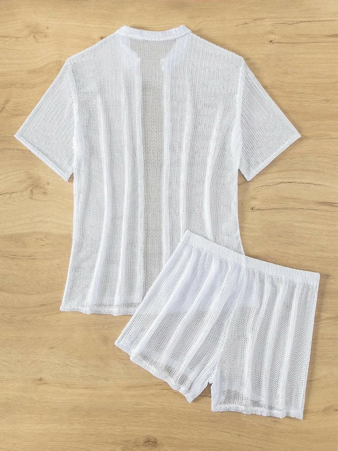Chic beach cover-up set with shorts - Love Salve 