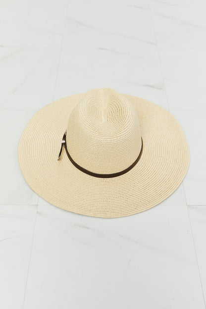 Chic boho straw fedora hat 