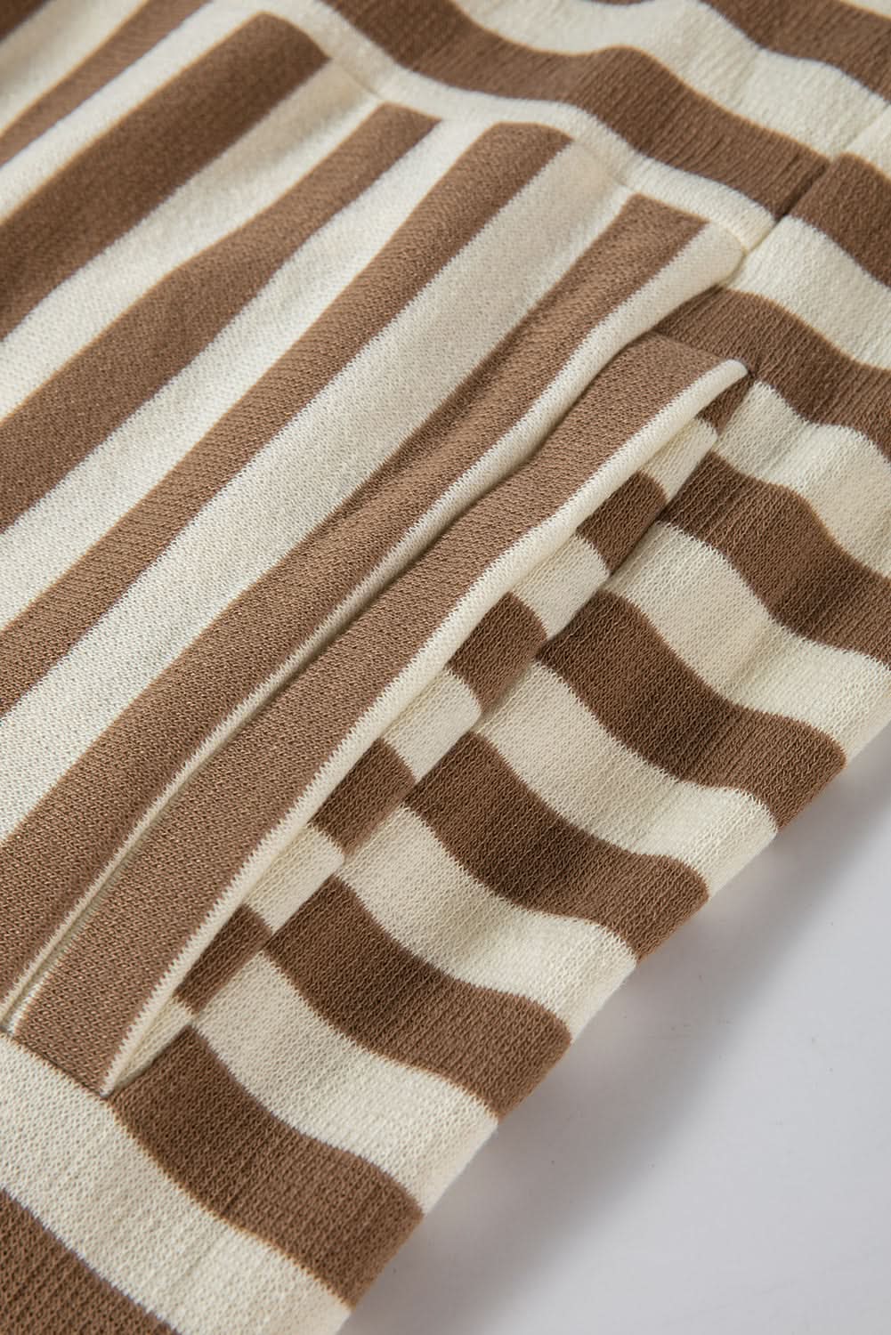 Chic brown striped plus size hoodie - Love Salve 