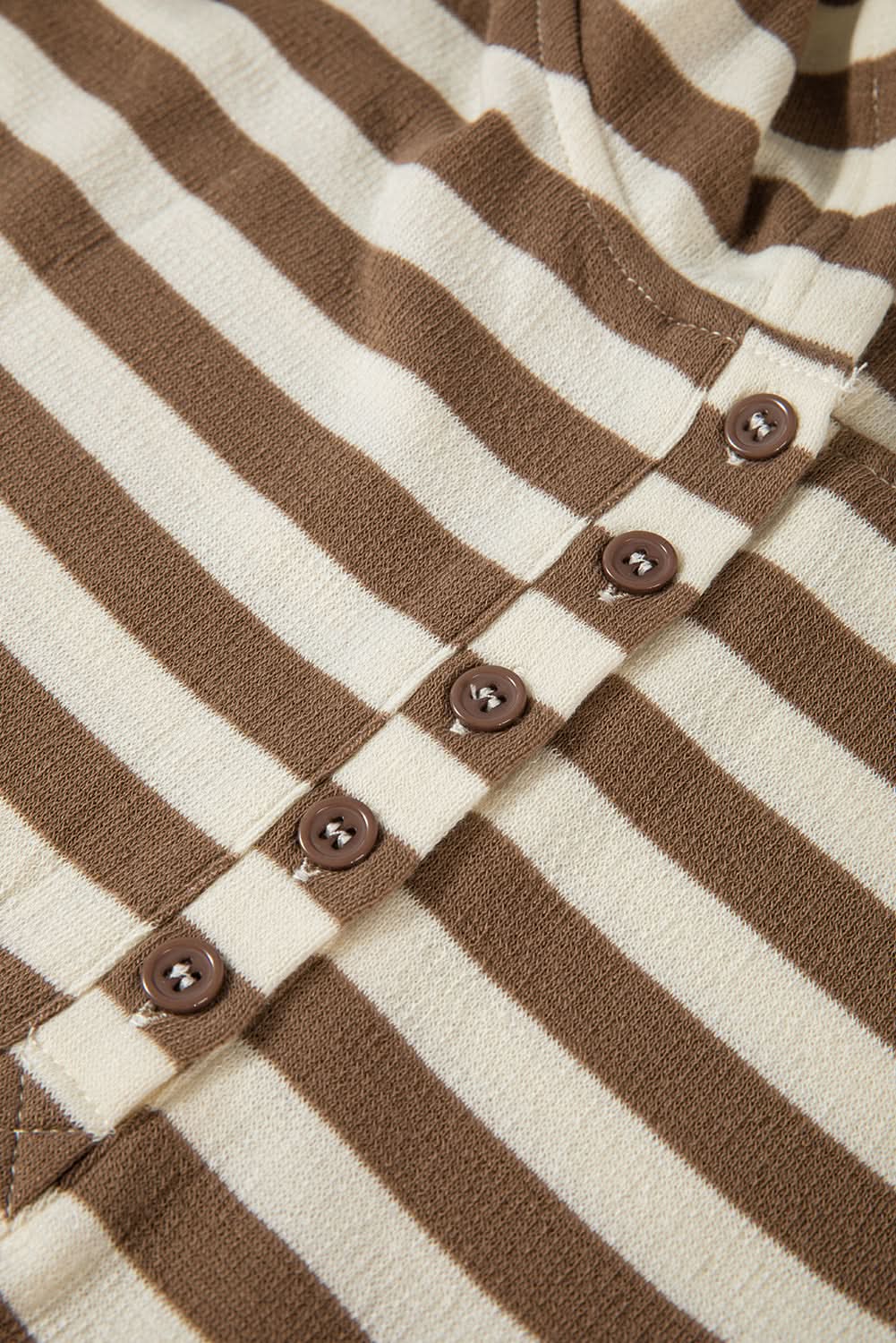 Chic brown striped plus size hoodie - Love Salve 