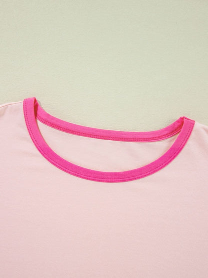 Chic color block graphic tee - Love Salve 