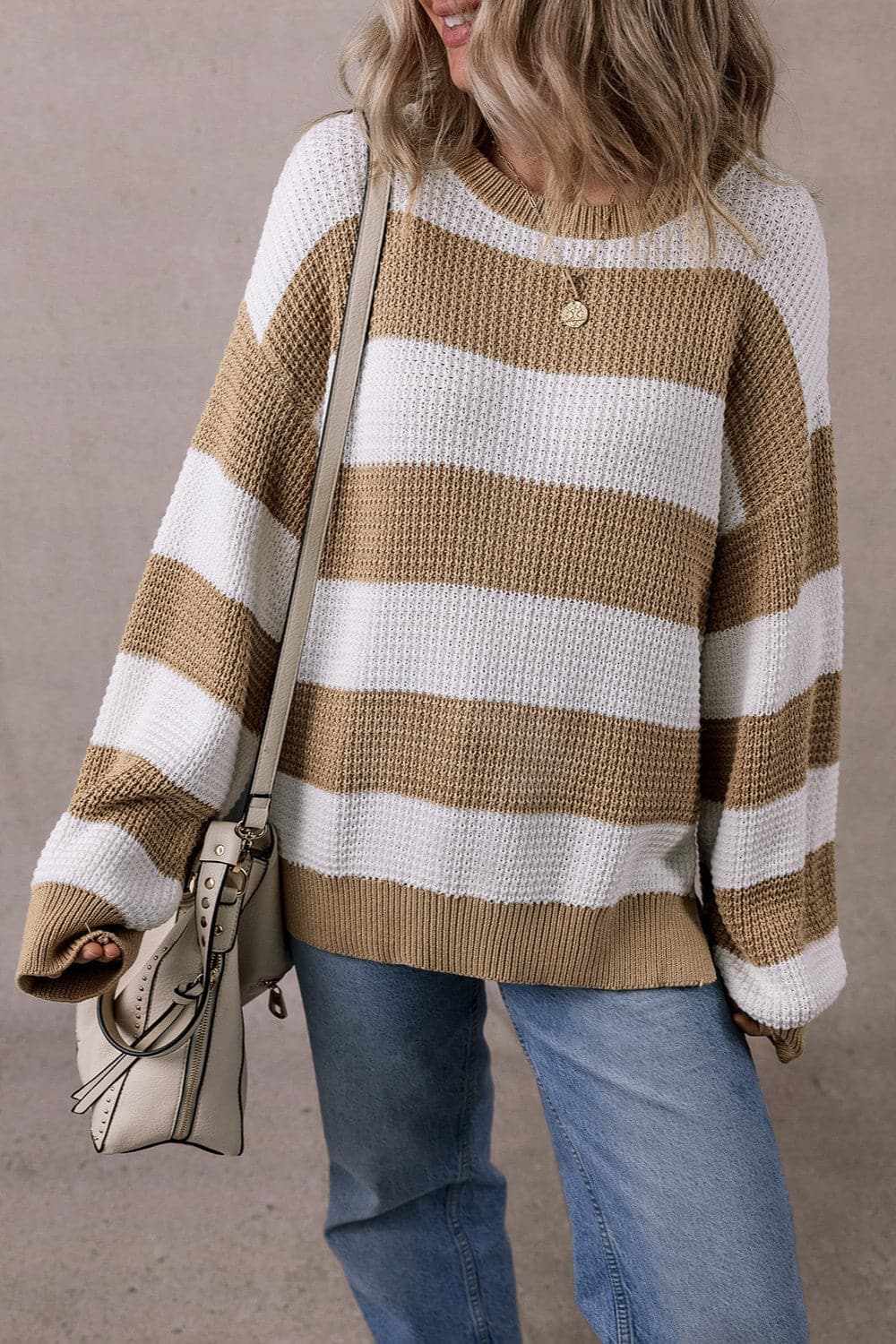 Chic color block knitted sweater - Love Salve 