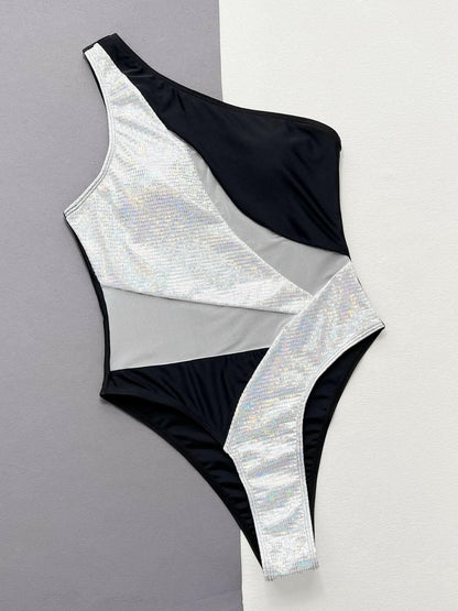 Chic contrast panel swimsuit - Love Salve 