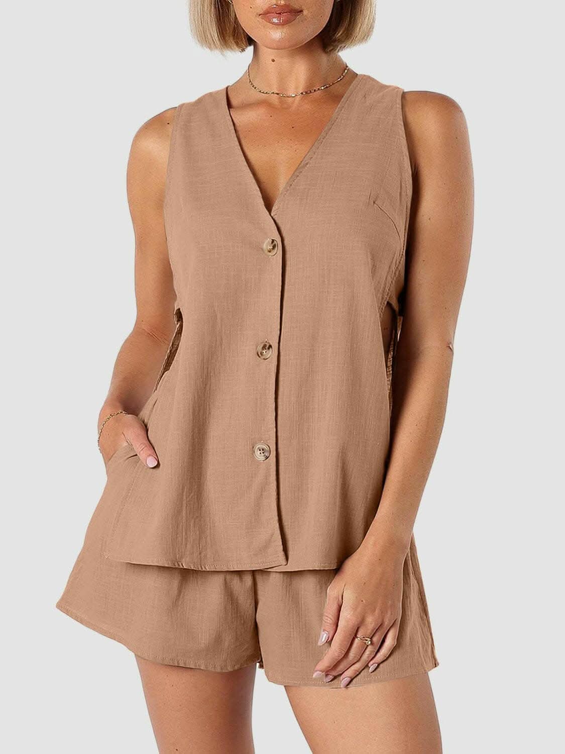 Chic cotton lounge set - cozy comfort 