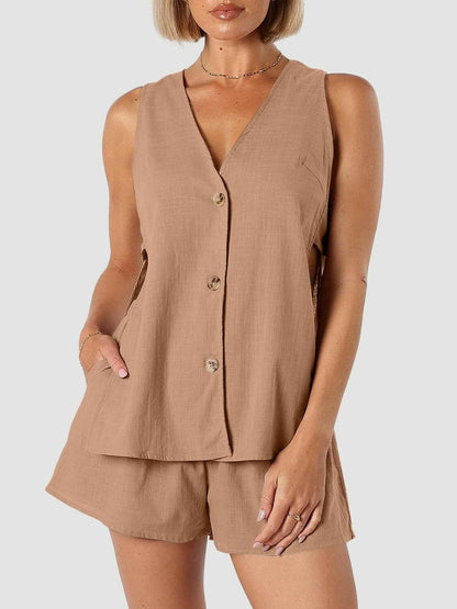 Chic cotton lounge set - cozy comfort 