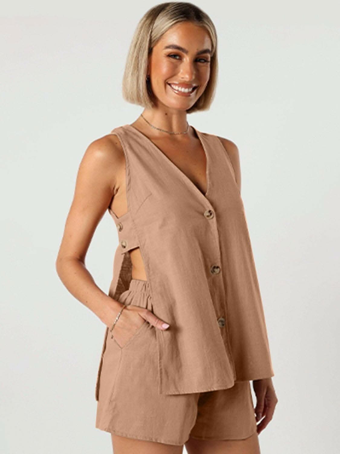 Chic cotton lounge set - cozy comfort 