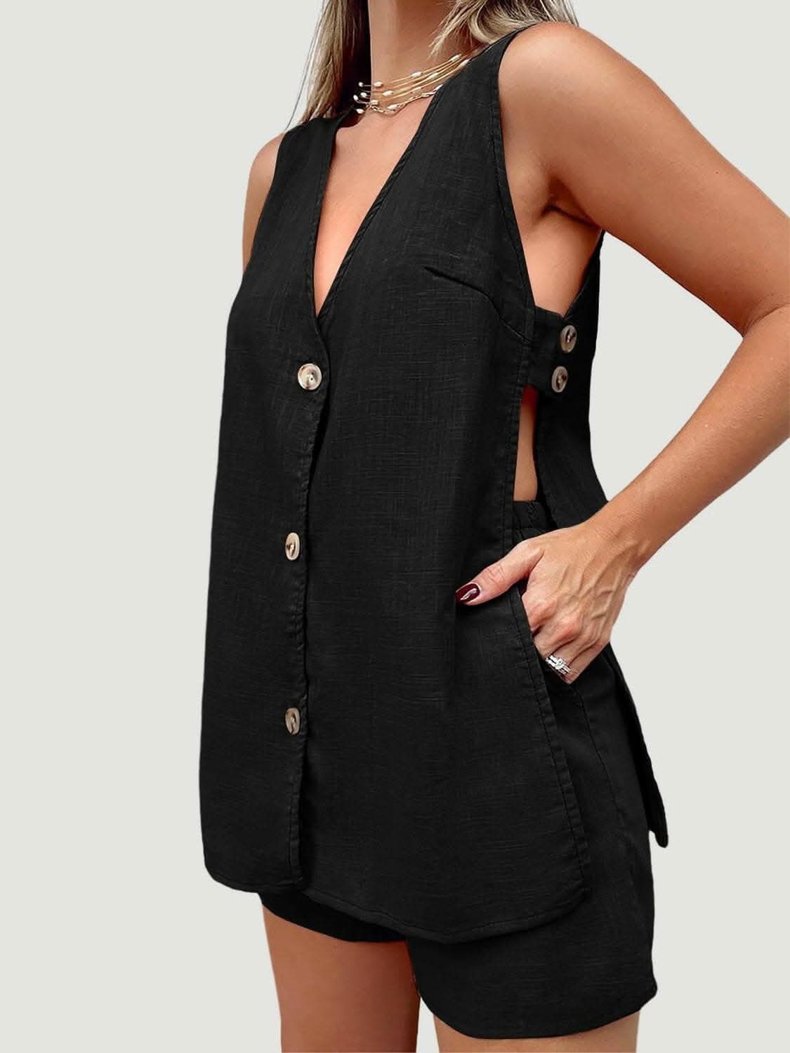 Chic cotton lounge set - cozy comfort 