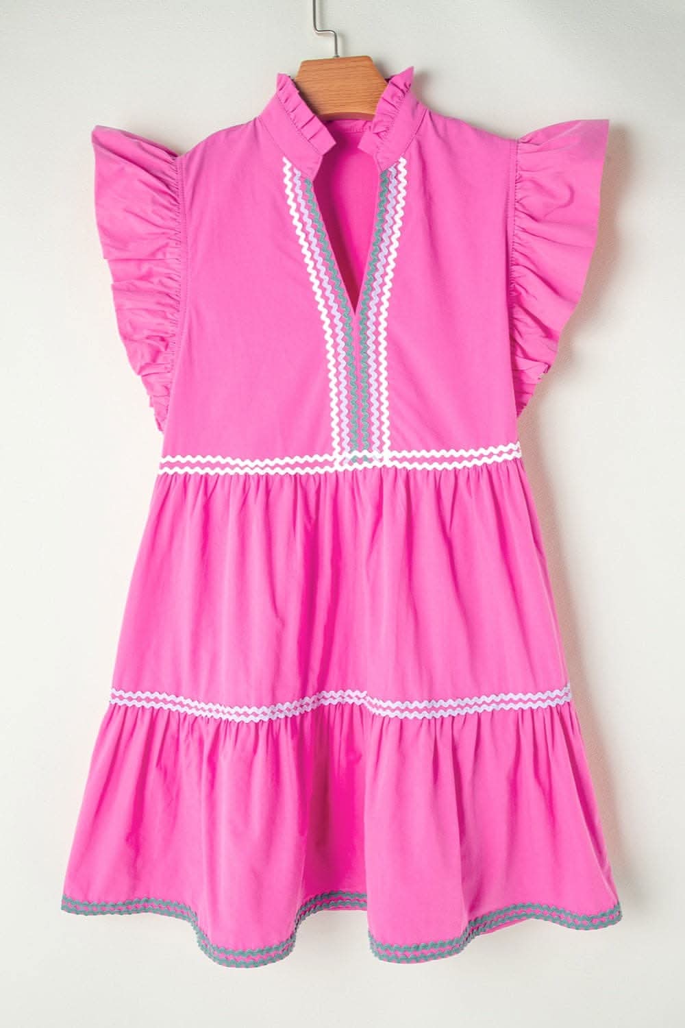 Chic cotton mini dress with ruffles - Love Salve 