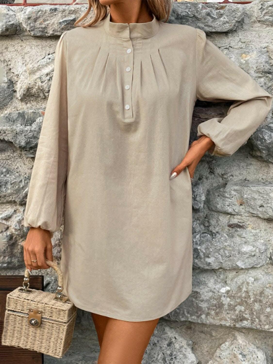 Chic cotton mini dress with sheer details - Love Salve 