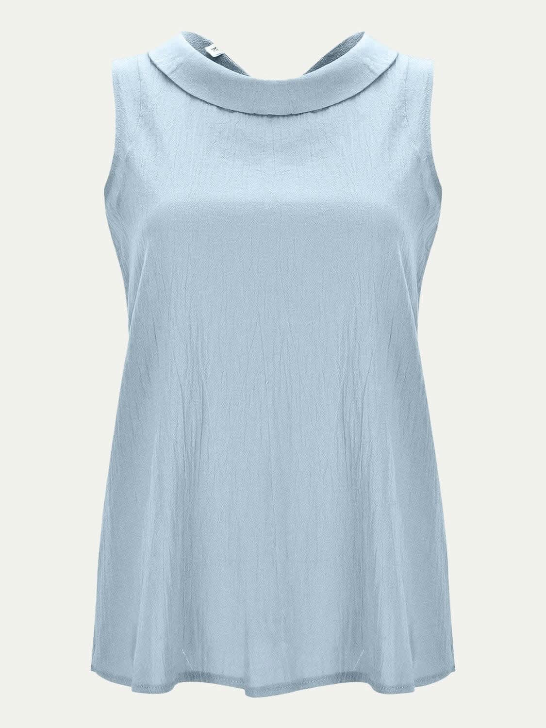 Chic cotton sleeveless round neck top 