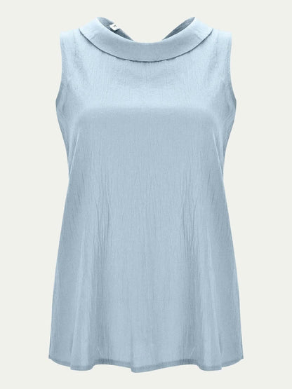 Chic cotton sleeveless round neck top 