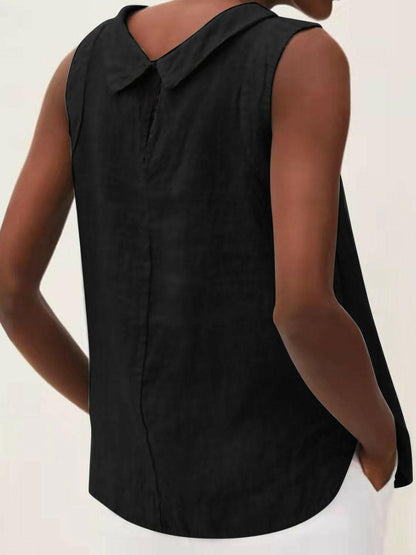 Chic cotton sleeveless round neck top 